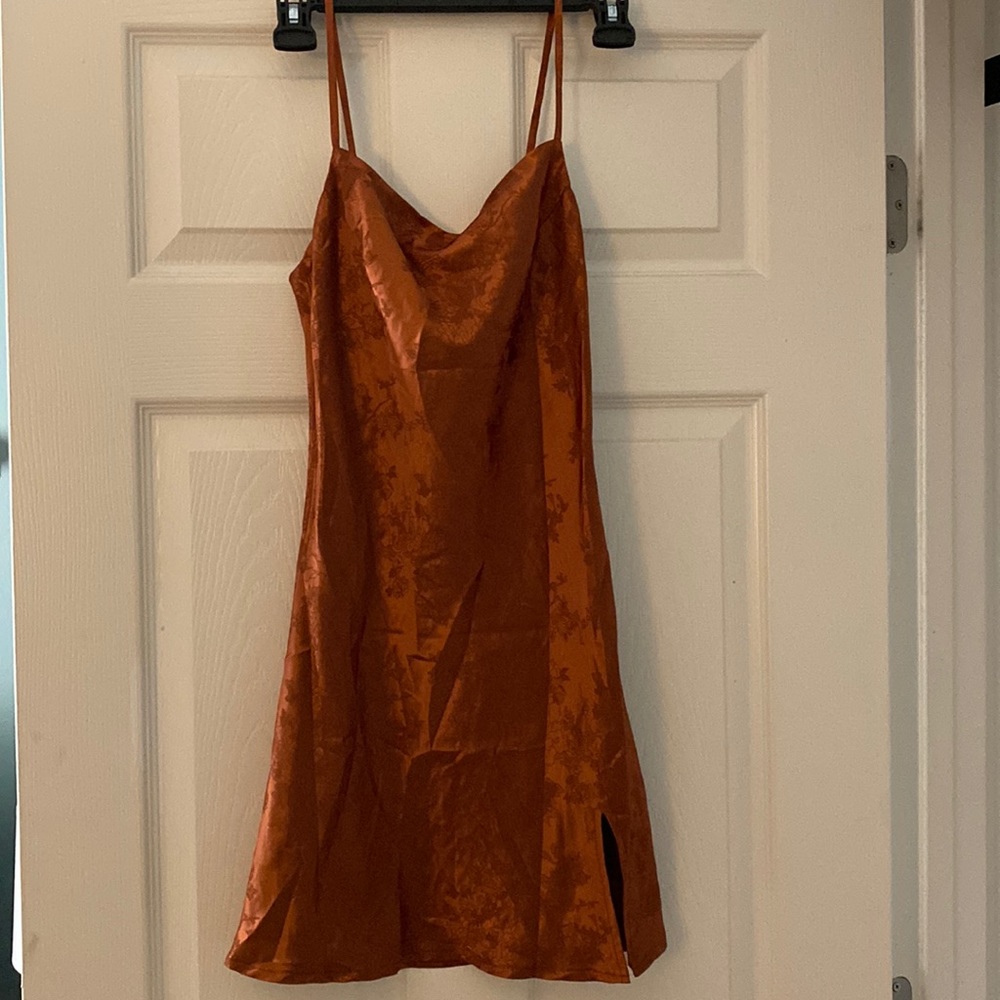 Princess Polly Rust Mini Silk Dress